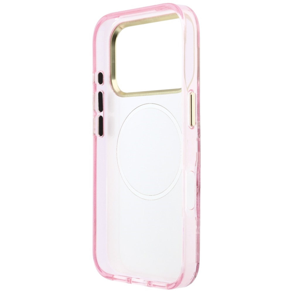 MagSafe-Hülle für Apple iPhone 18 Pro Max / 17 Pro Max, Guess, IML Glitter Blossom Roses, Rosa
