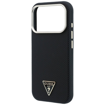 MagSafe-Hülle für Apple iPhone 18 Pro Max / 17 Pro Max, Guess, Kevlar-Dreieck-Logo, Schwarz