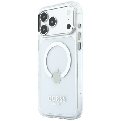 MagSafe-Hülle für Apple iPhone 18 Pro Max / 17 Pro Max, Guess, Metal Outline, Silber