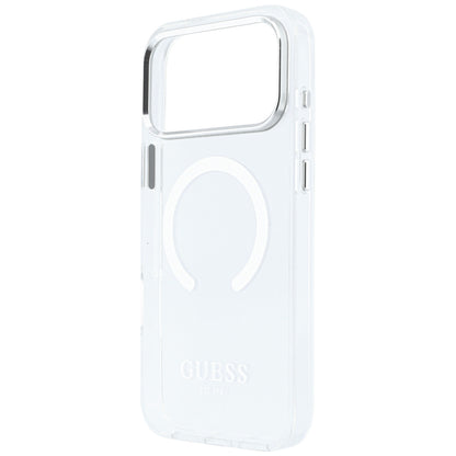 MagSafe-Hülle für Apple iPhone 18 Pro Max / 17 Pro Max, Guess, Metal Outline, Silber