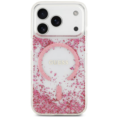 MagSafe-Hülle für Apple iPhone 18 Pro Max / 17 Pro Max, Guess, Resin Bottom Glitter, Rosa
