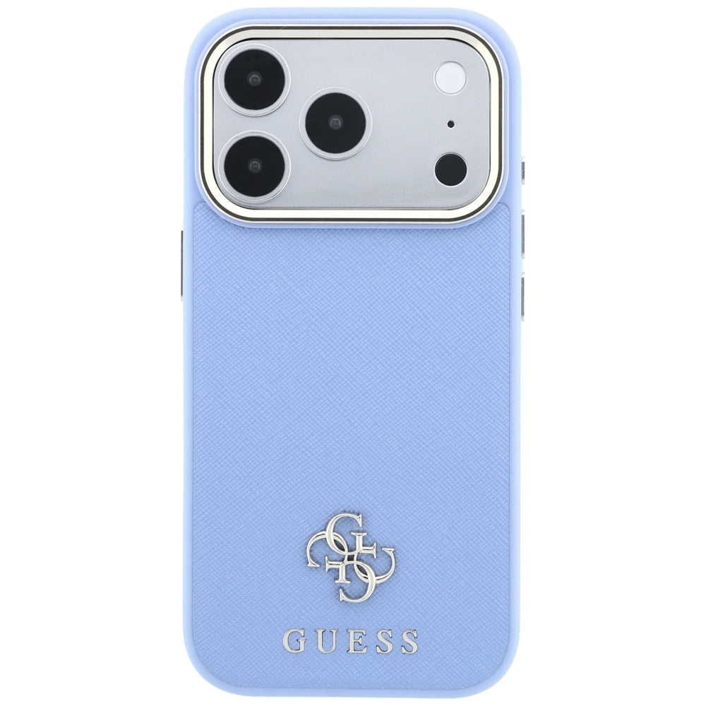 MagSafe-Hülle für Apple iPhone 18 Pro Max / 17 Pro Max, Guess, Saffiano Small 4G Classic, Blau