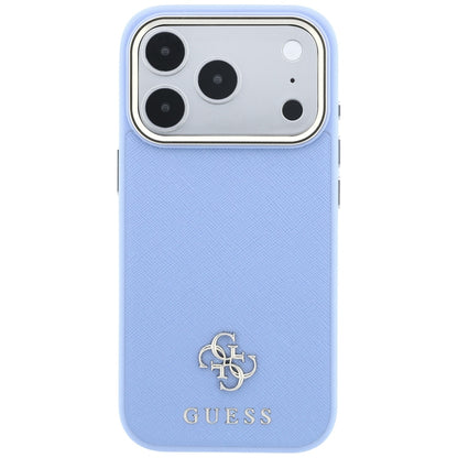 MagSafe-Hülle für Apple iPhone 18 Pro Max / 17 Pro Max, Guess, Saffiano Small 4G Classic, Blau