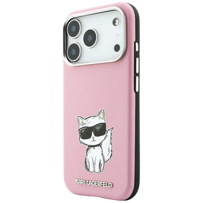 MagSafe Case for Apple iPhone 18 Pro Max / 17 Pro Max, Karl Lagerfeld, Choupette Sketch, Pink