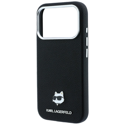 MagSafe-Hülle für Apple iPhone 18 Pro Max / 17 Pro Max, Karl Lagerfeld, Grained Choupette Head Metal, Schwarz