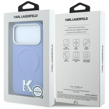MagSafe-Hülle für Apple iPhone 18 Pro Max / 17 Pro Max, Karl Lagerfeld, geprägter Ring, Blau