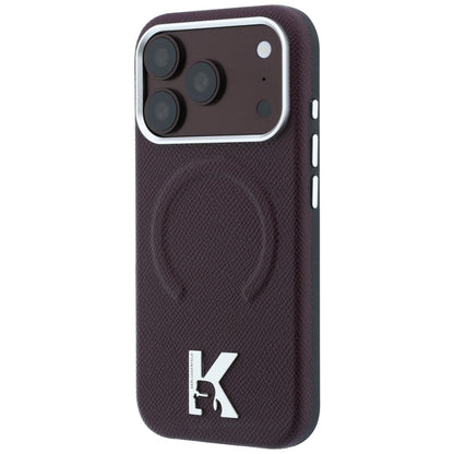 MagSafe Case for Apple iPhone 18 Pro Max / 17 Pro Max, Karl Lagerfeld, Grained Embossed Ring, Burgundy