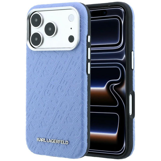 MagSafe-Hülle für Apple iPhone 18 Pro Max / 17 Pro Max, Karl Lagerfeld, geprägtes Metall-Logo, Blau