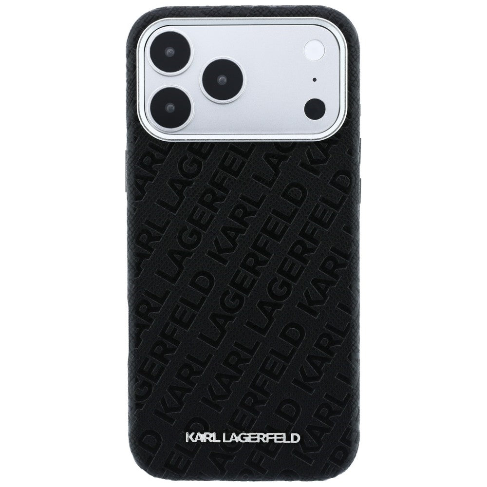 MagSafe-Hülle für Apple iPhone 18 Pro Max / 17 Pro Max, Karl Lagerfeld, geprägtes Metall-Logo, Schwarz