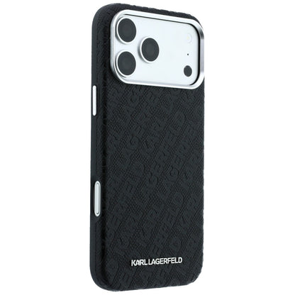 MagSafe-Hülle für Apple iPhone 18 Pro Max / 17 Pro Max, Karl Lagerfeld, geprägtes Metall-Logo, Schwarz