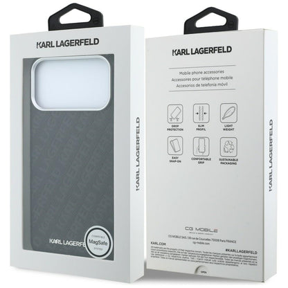 MagSafe-Hülle für Apple iPhone 18 Pro Max / 17 Pro Max, Karl Lagerfeld, geprägtes Metall-Logo, Schwarz