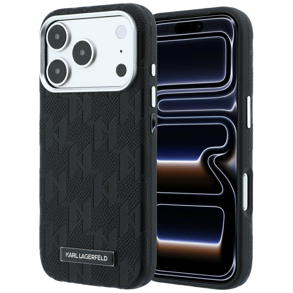 MagSafe-Hülle für Apple iPhone 18 Pro Max / 17 Pro Max, Karl Lagerfeld, Geprägtes Mono Resin Logo, Schwarz