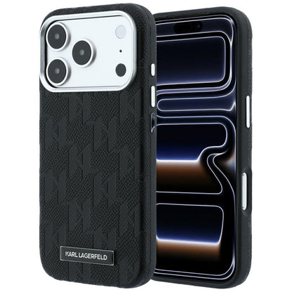 MagSafe-Hülle für Apple iPhone 18 Pro Max / 17 Pro Max, Karl Lagerfeld, Geprägtes Mono Resin Logo, Schwarz