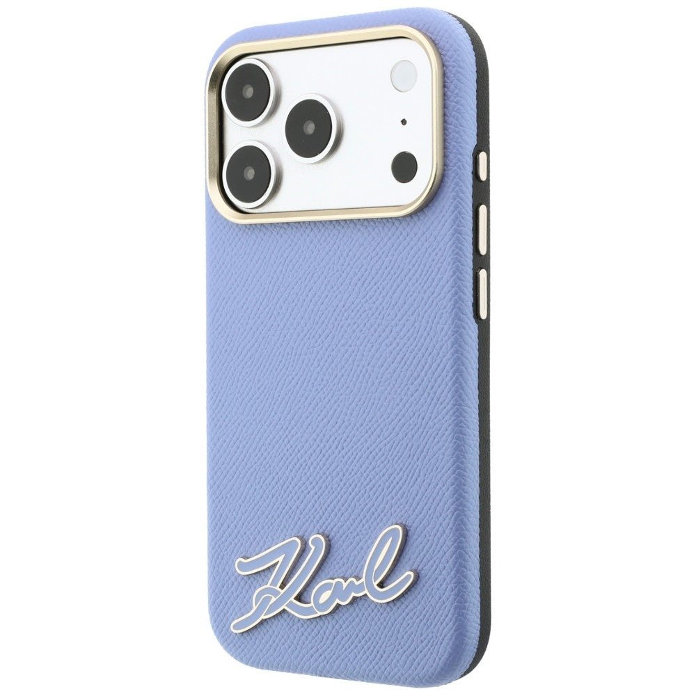 MagSafe-Hülle für Apple iPhone 18 Pro Max / 17 Pro Max, Karl Lagerfeld, Grained Resin Sign Logo, Bleu