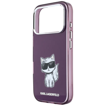 MagSafe-Hülle für Apple iPhone 18 Pro Max / 17 Pro Max, Karl Lagerfeld, IML Choupette Body Sketch Print, Weinrot