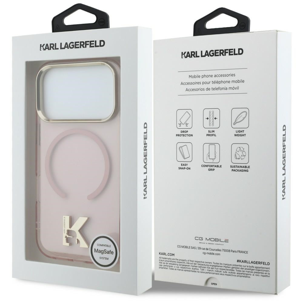 MagSafe-Hülle für Apple iPhone 18 Pro Max / 17 Pro Max, Karl Lagerfeld, IML Karl Head Logo, Rosa