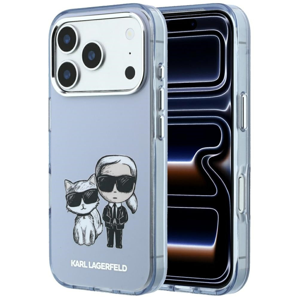 MagSafe-Hülle für Apple iPhone 18 Pro Max / 17 Pro Max, Karl Lagerfeld, IML KC Bodies Sketch Print, Blau