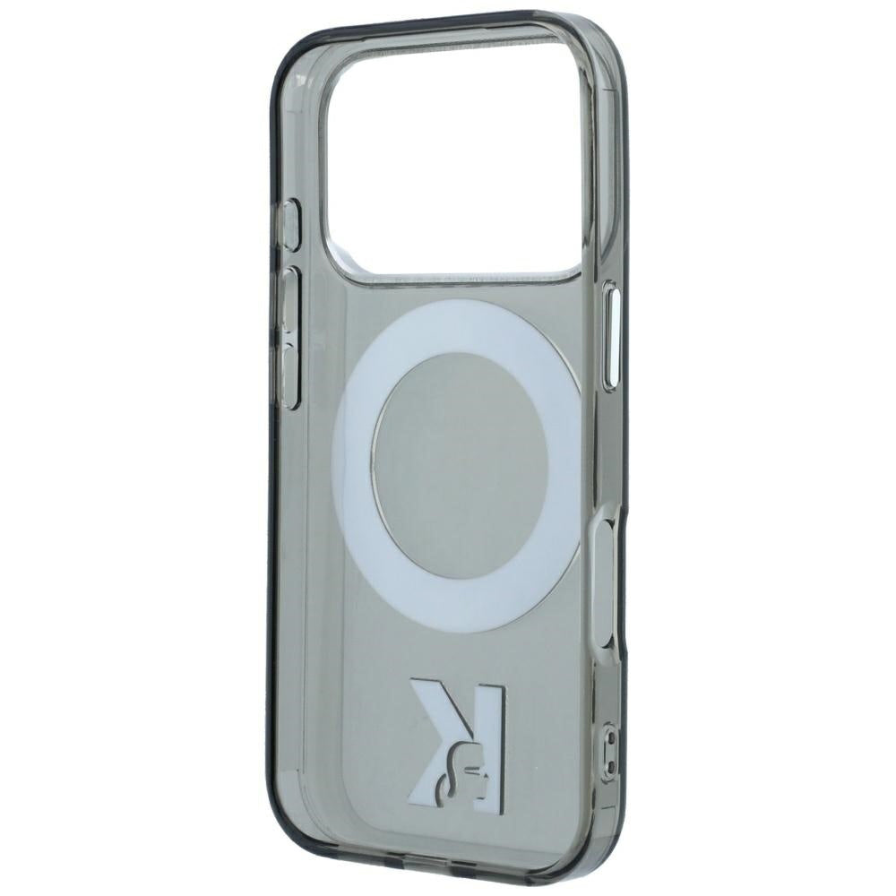 MagSafe-Hülle für Apple iPhone 18 Pro Max / 17 Pro Max, Karl Lagerfeld, IML Ring Stand Kameo Metall, Schwarz