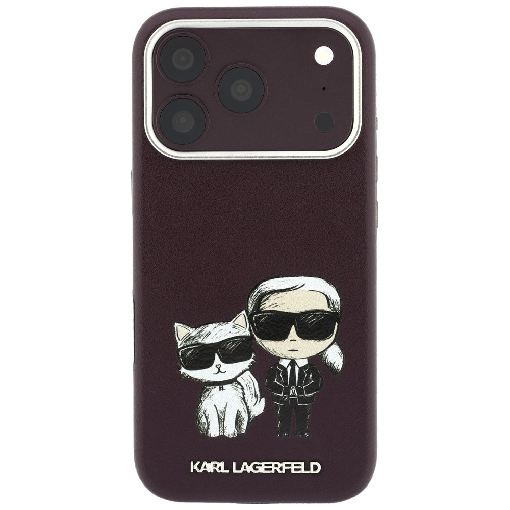 MagSafe-Hülle für Apple iPhone 18 Pro Max / 17 Pro Max, Karl Lagerfeld, KC Bodies Sketch, Weinrot