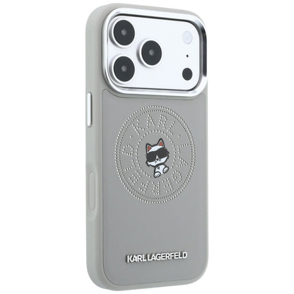 MagSafe-Hülle für Apple iPhone 18 Pro Max / 17 Pro Max, Karl Lagerfeld, Point and Choupette Sketch, Grau