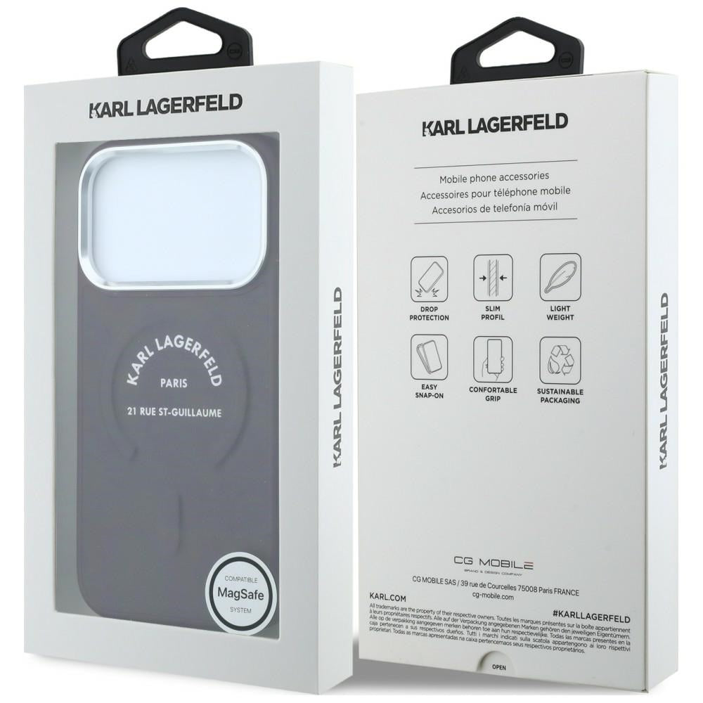 MagSafe-Hülle für Apple iPhone 18 Pro Max / 17 Pro Max, Karl Lagerfeld, Ring Karl RSG Logo, Weinrot