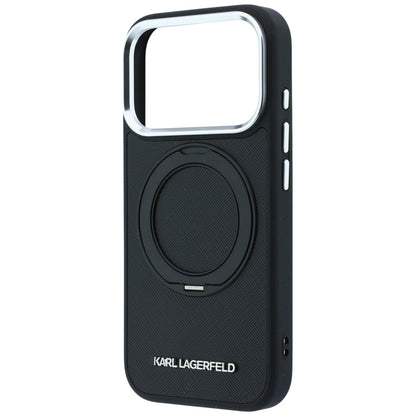 MagSafe Case for Apple iPhone 18 Pro Max / 17 Pro Max, Karl Lagerfeld, Ring Stand 360 Saffiano, Black