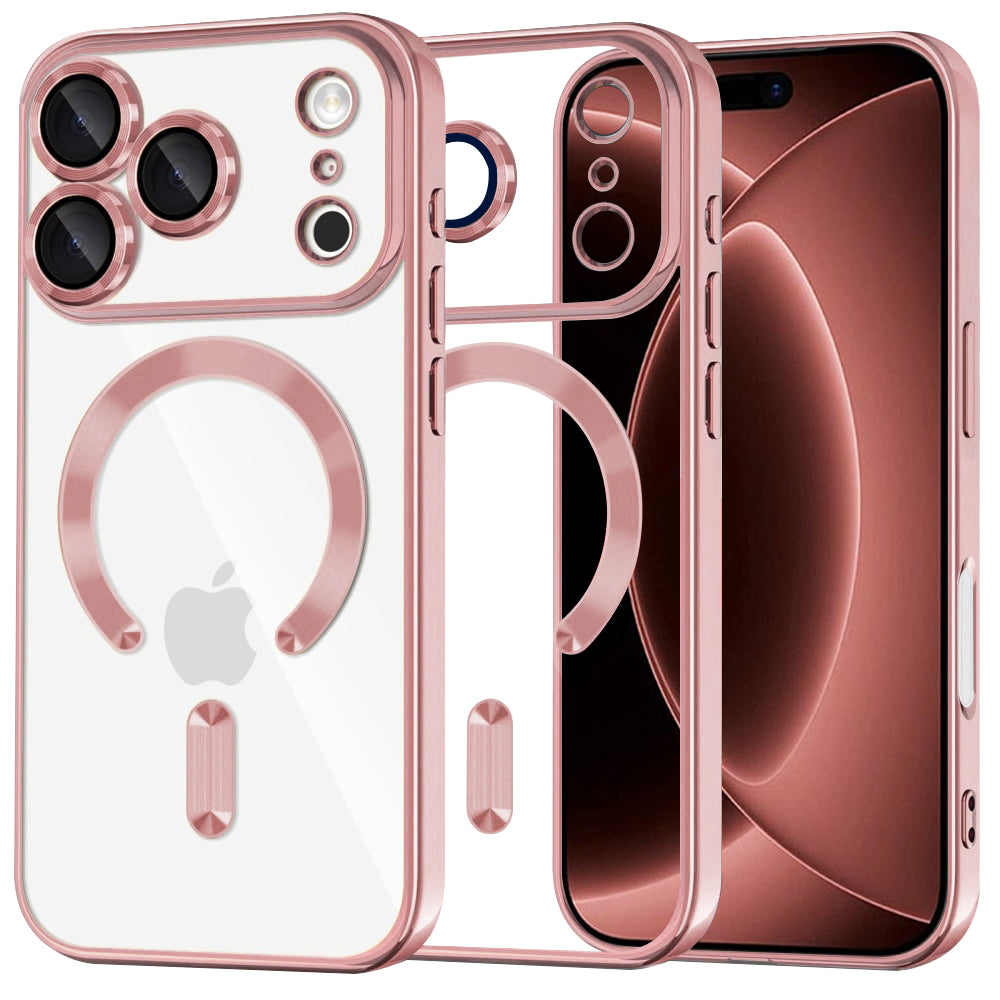 MagSafe-Hülle für Apple iPhone 18 Pro Max / 17 Pro Max, Techsuit, Luxury Crystal, Rosa