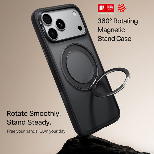 MagSafe-Hülle für Apple iPhone 18 Pro Max / 17 Pro Max, Torras, Ostand O1 Guardian, Schwarz