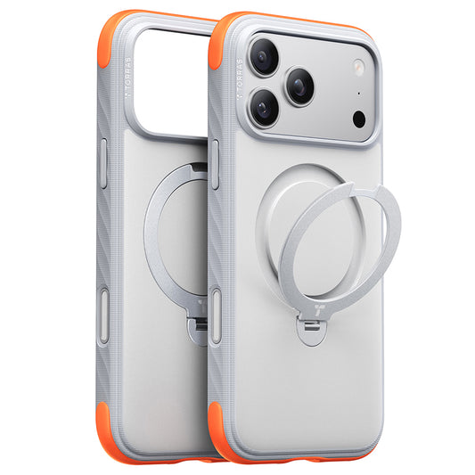 MagSafe-Hülle für Apple iPhone 18 Pro Max / 17 Pro Max, Torras, Ostand Q3 Rugged, Weiß