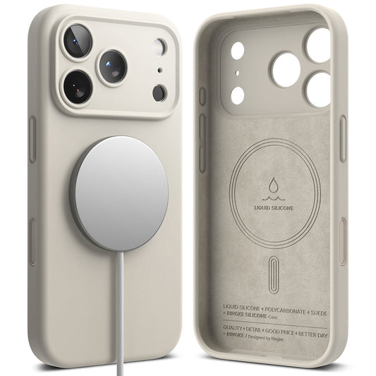 MagSafe-Hülle für Apple iPhone 18 Pro Max, Ringke, Silikon, Creme