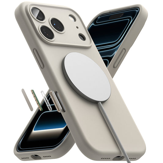 MagSafe-Hülle für Apple iPhone 18 Pro Max, Ringke, Silikon, Creme