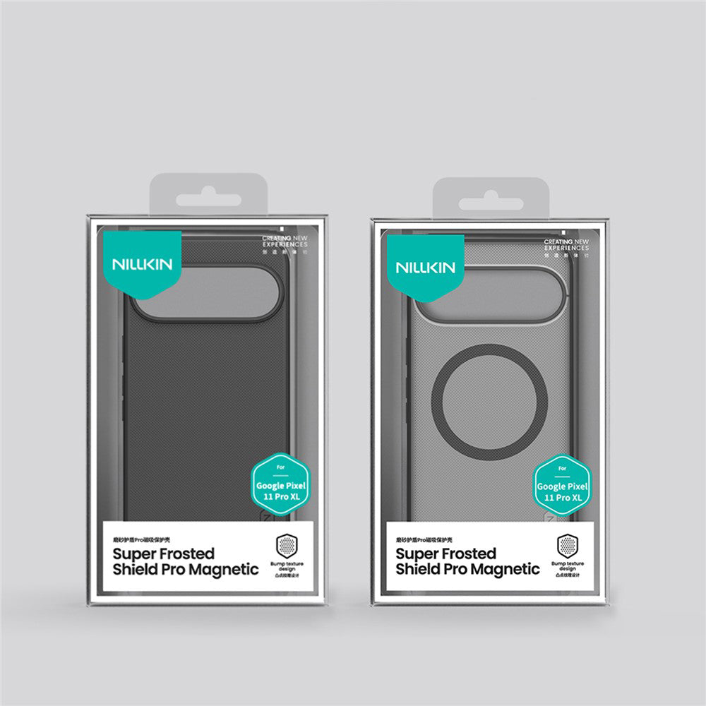 MagSafe-Hülle für Google Pixel 11 Pro XL, Nillkin, Super Shield Pro, Schwarz Transparent Satiniert