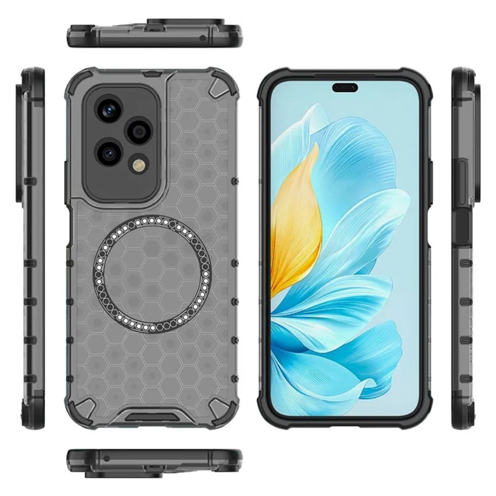 MagSafe-Hülle für Honor 200 Lite, Techsuit, HoneyComb Shield, Schwarz