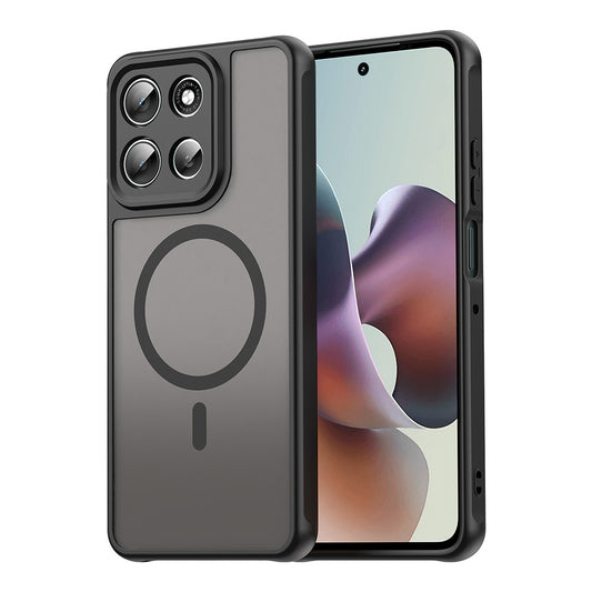 MagSafe-Hülle für Motorola Moto G56, Techsuit, HaloFrost II, Schwarz