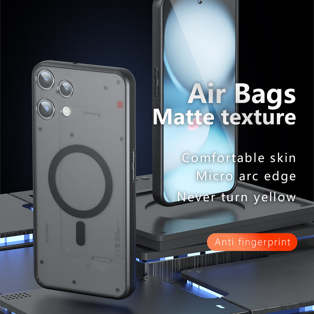 MagSafe Hülle für Nothing Phone (3a) Lite, Techsuit, PureFrost, Satinschwarz