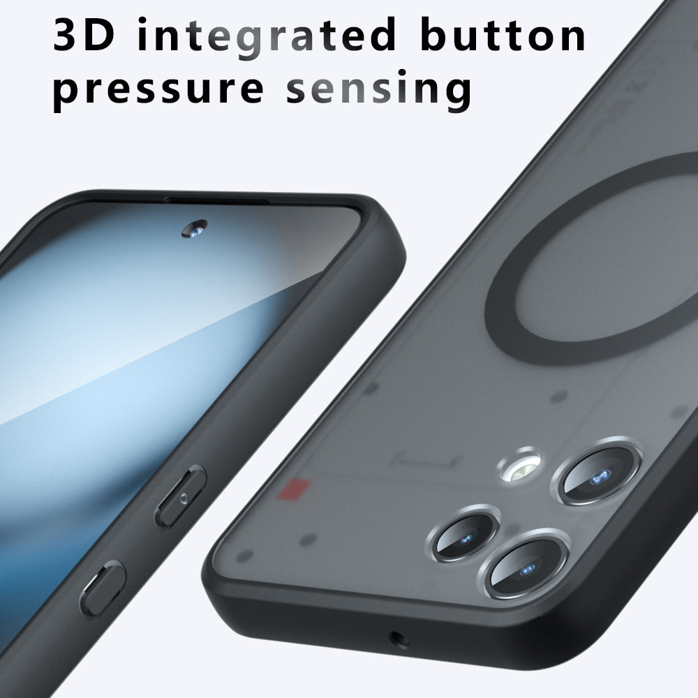 MagSafe Hülle für Nothing Phone (3a) Lite, Techsuit, PureFrost, Satinschwarz