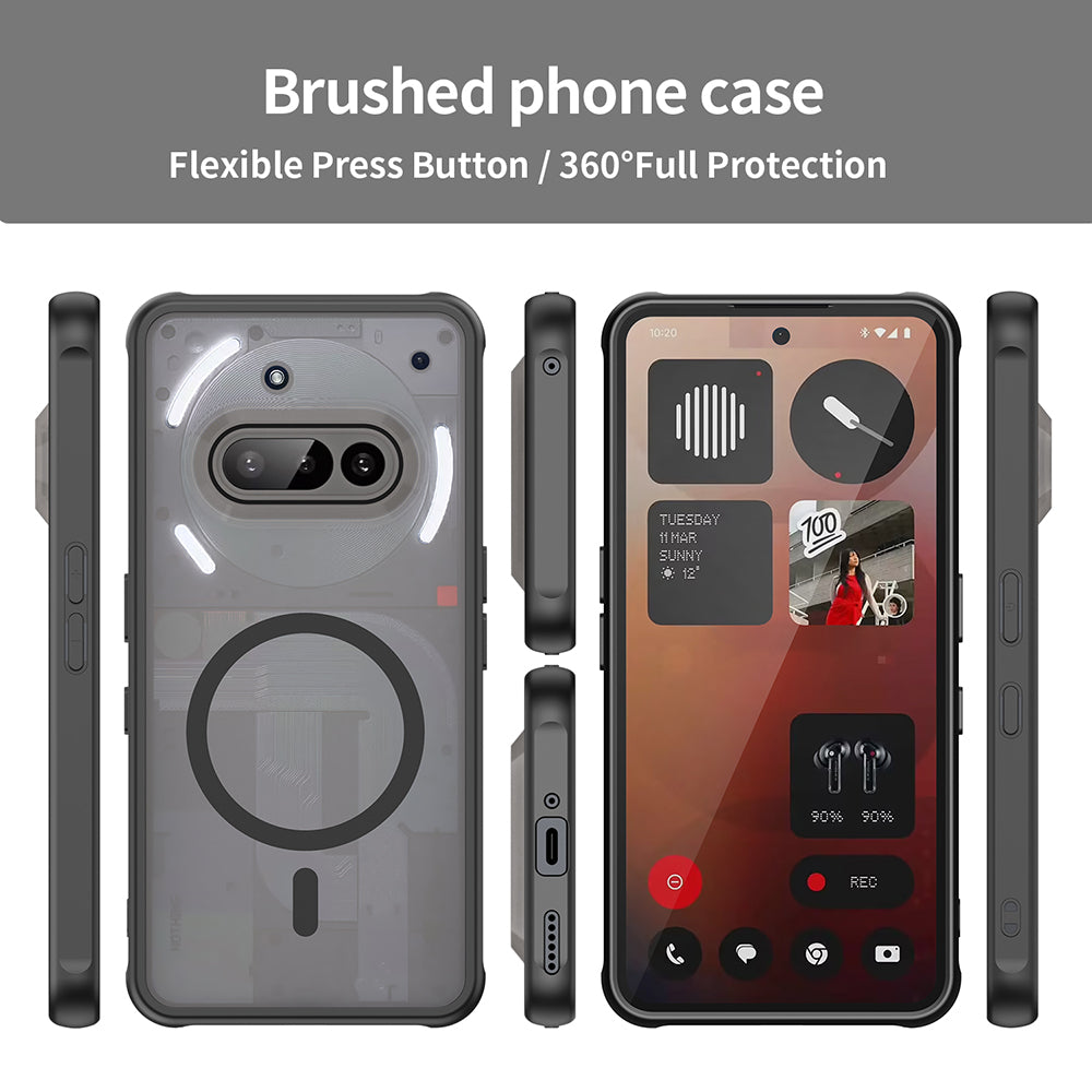 MagSafe-Hülle für Nothing Phone (3a), Techsuit, HaloFrost II, Schwarz