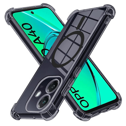 MagSafe-Hülle für Oppo A3 4G, Techsuit, stoßfest transparent, rauchfarben