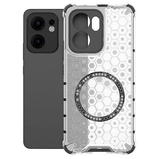 MagSafe-Hülle für Oppo Reno13 FS 5G / Reno13 F 4G / Reno13 F, Techsuit, HoneyComb Shield, Weiß
