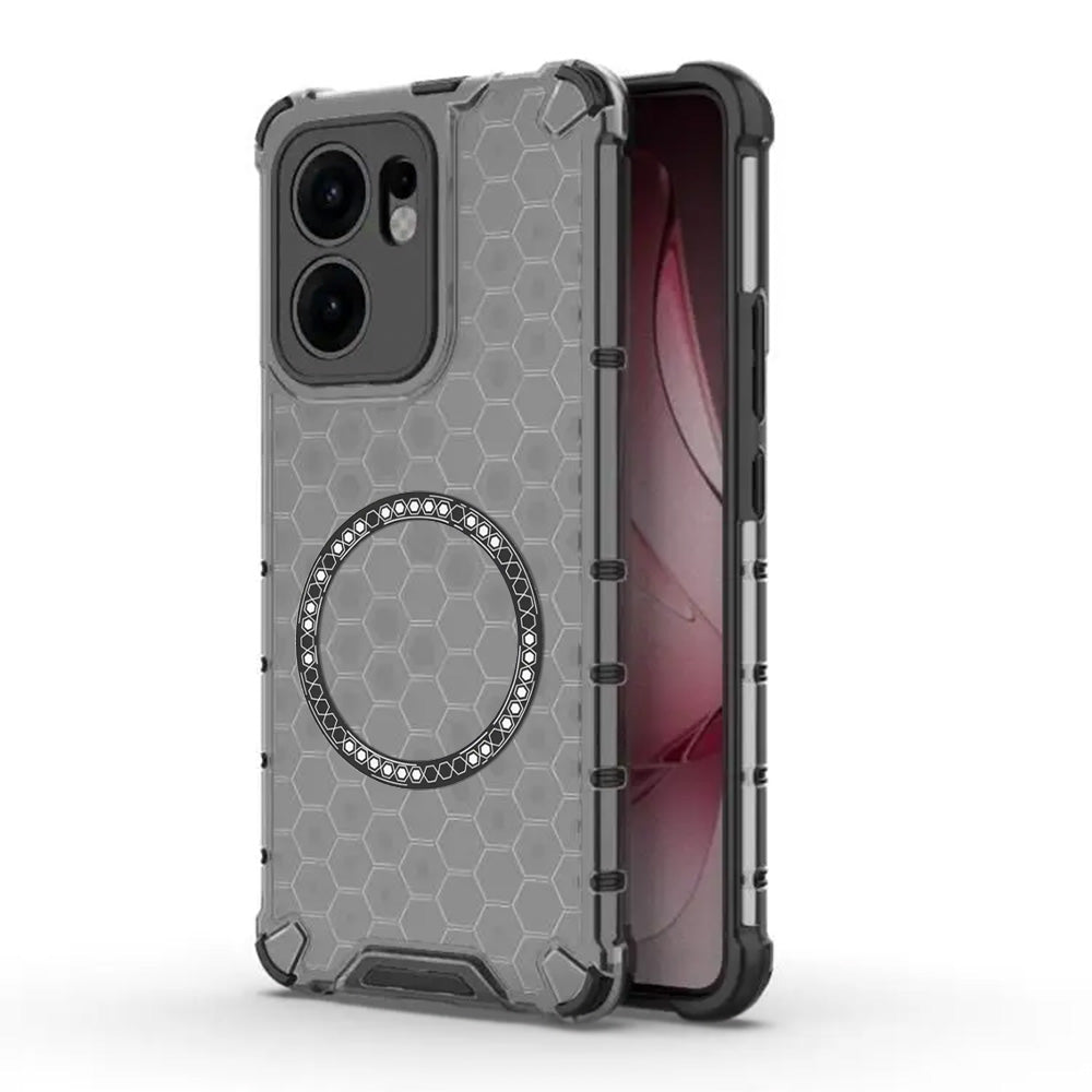 MagSafe-Hülle für Oppo Reno13 FS 5G / Reno13 F 4G / Reno13 F, Techsuit, HoneyComb Shield, Schwarz
