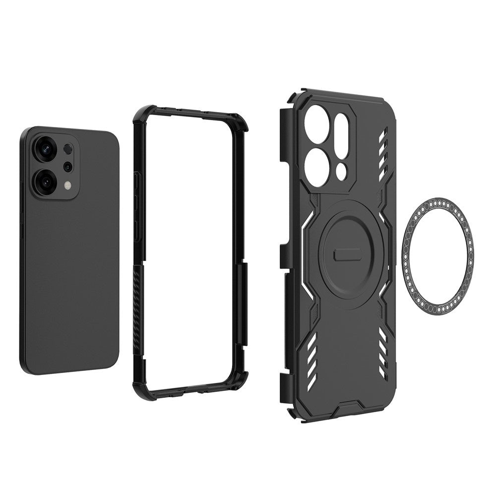 MagSafe-Hülle für Oppo Reno14, Techsuit, ArmorMag, Schwarz
