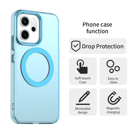 MagSafe-Hülle für Oppo Reno16 F / Reno16 FS, Techsuit, CandyCase, Blau