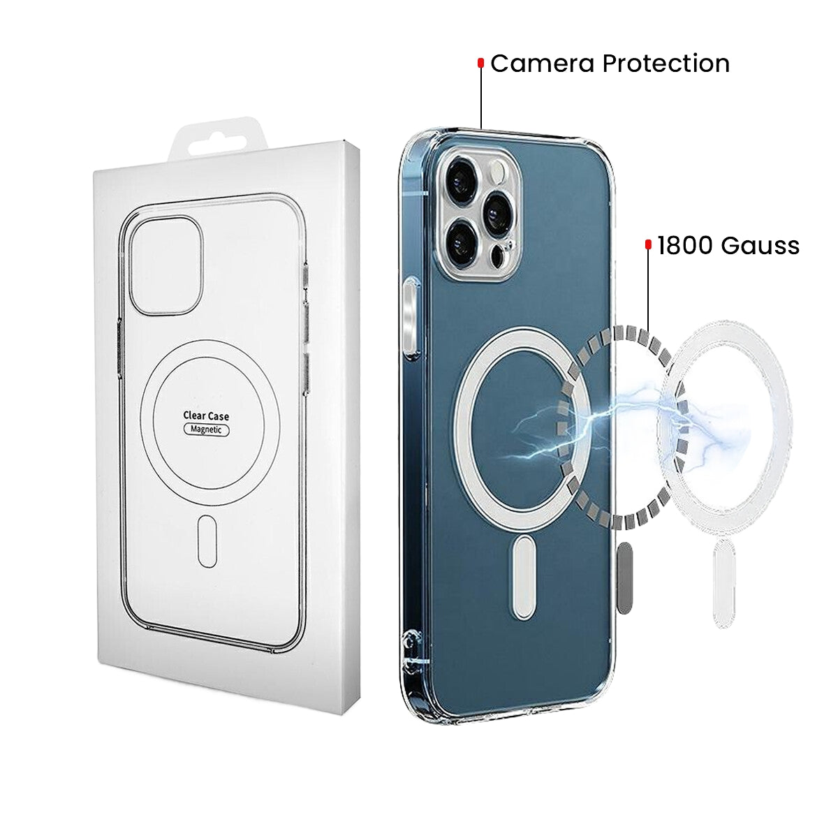 MagSafe-Hülle für Samsung Galaxy S26 S942, OEM, 1800 Gauss, Transparent