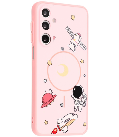 MagSafe-Hülle für Samsung Galaxy A16 5G A166 / A16 4G A165, OEM, Cartoon Astronaut, Rosa
