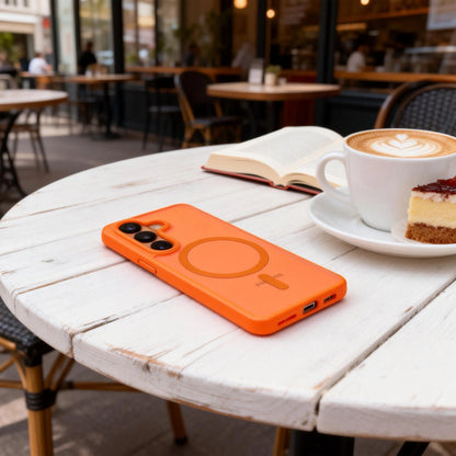 MagSafe Hülle für Samsung Galaxy S26 S942, Tech-Protect, Magmat, Mattes Orange