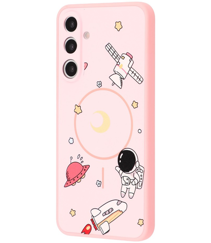 MagSafe-Hülle für Samsung Galaxy A16 5G A166 / A16 4G A165, OEM, Cartoon Astronaut, Rosa