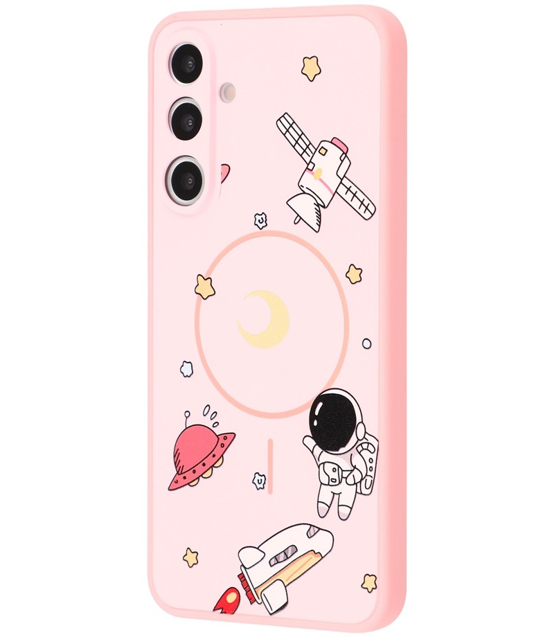 MagSafe Case for Samsung Galaxy S25 Ultra S938, OEM, Cartoon Astronaut, Pink