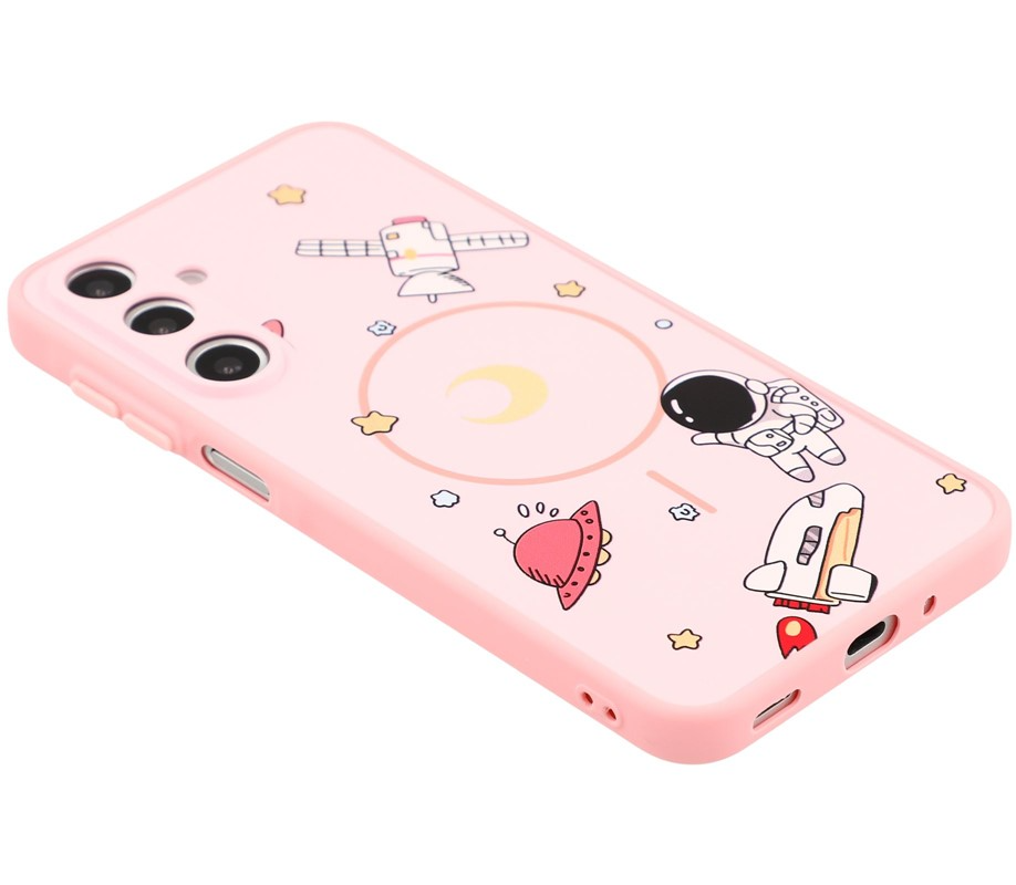 MagSafe-Hülle für Samsung Galaxy A16 5G A166 / A16 4G A165, OEM, Cartoon Astronaut, Rosa