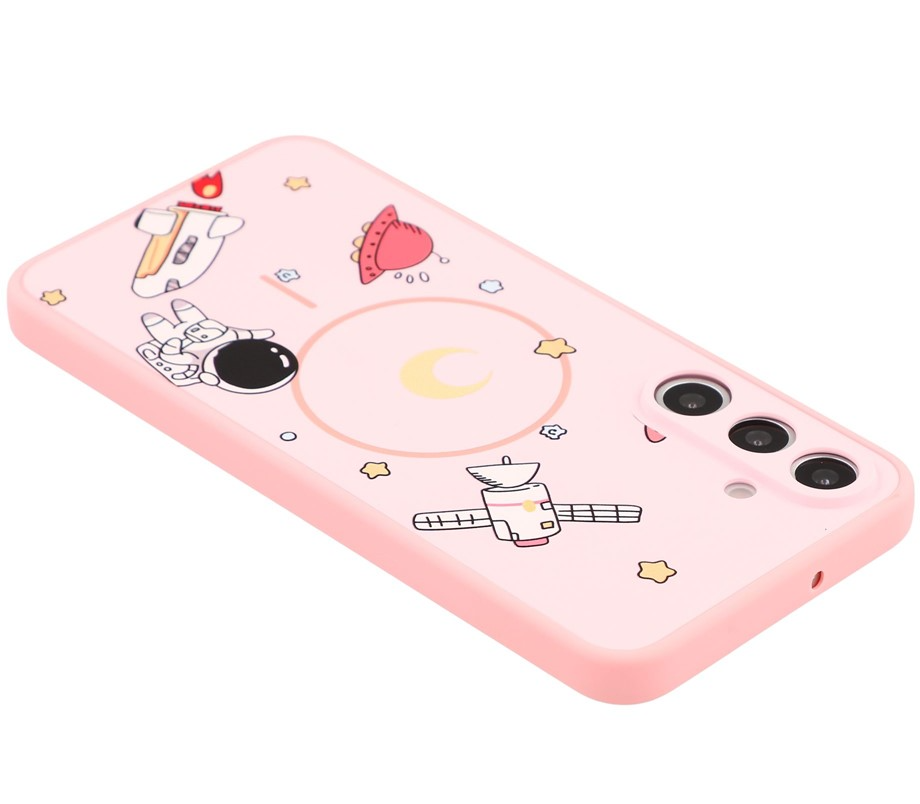 MagSafe-Hülle für Samsung Galaxy A16 5G A166 / A16 4G A165, OEM, Cartoon Astronaut, Rosa