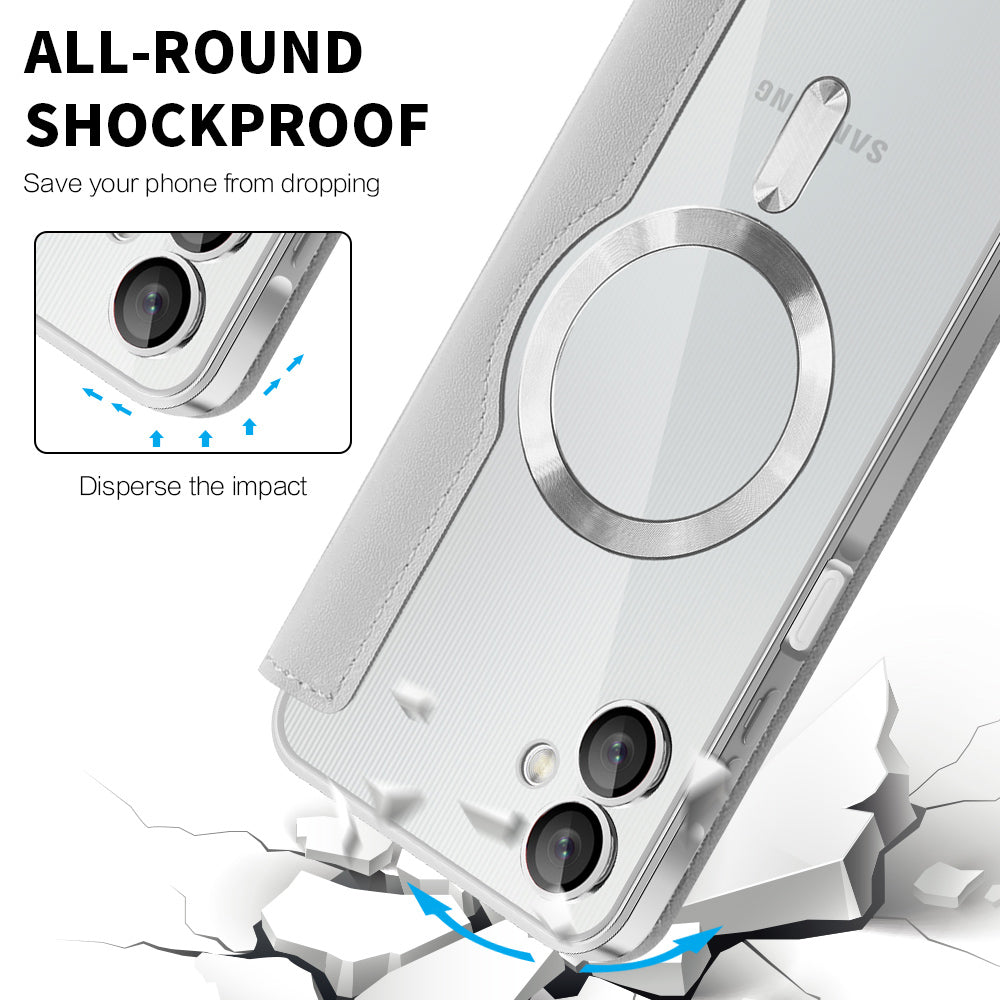 MagSafe-Hülle für Samsung Galaxy A06 A065, Techsuit, SmartMag Book, Grau